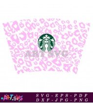 Pink Leopard Print Starbucks Cup Design SVG