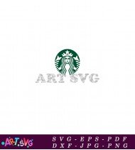 Green Starbucks Cup Design With Coffee Bean SVG