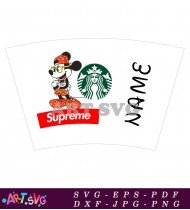 Mickey Mouse Supreme Coffee Cup Design SVG