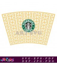 Yellow And White Pattern Starbucks Coffee Cup SVG