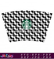 Starbucks Coffee Cup With Houndstooth Pattern SVG