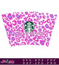 Cute Pink Leopard Print Starbucks Coffee Tumbler Design SVG