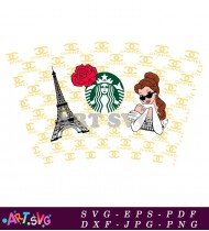 Starbucks Coffee Cup With Eiffel Tower Design SVG 1