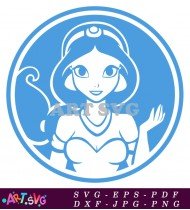 Princess Jasmine Starbucks Coffee Cup Blue And White SVG