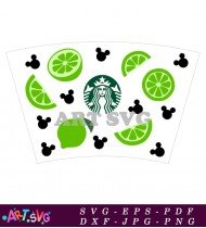 Starbucks Coffee Cup Design With Green And White SVG