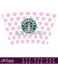 Starbucks Coffee Cup Design Pink And White SVG