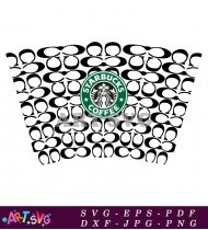 Starbucks Coffee Cup Design With C Pattern SVG