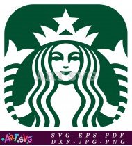 Green Starbucks Logo Design With Big Star SVG