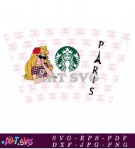 Pink Chanel Logo with Starbucks and Paris SVG 1