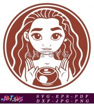 Brown Starbucks Logo with a Girl SVG 1