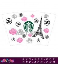 Parisian Eiffel Tower Coffee Cup Design SVG