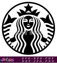 Starbucks Coffee Cup With Black Logo Design SVG