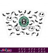 Starbucks Coffee Cup With Nightmare Before Christmas SVG