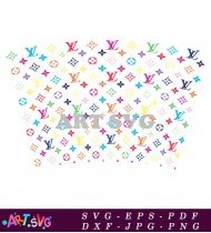 Starbucks Coffee Cup With Multicolored LV Pattern SVG