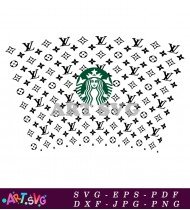 Starbucks Logo In Black And White Pattern SVG