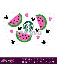 Pink And Green Watermelon Mickey Mouse Theme SVG