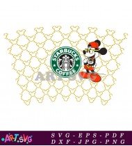 Mickey Mouse Starbucks Coffee Cup With Gold SVG