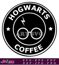 Hogwarts Coffee Cup Design with Glasses SVG