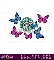 Starbucks Coffee Butterflies for Cup Designs SVG