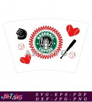 Baseball Coffee Cup Design with Sports Theme SVG