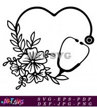 Stethoscope with Flowers Coffee Cup Design SVG