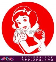 Snow White Apple Red Coffee Mug Design SVG