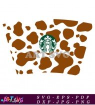 Starbucks Coffee Logo In Cow Print SVG