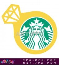 Starbucks Coffee Logo With Diamond Ring SVG