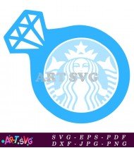 Starbucks Logo on Diamond Ring Coffee Cup SVG