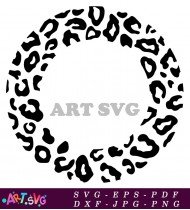 Leopard Print Circle Coffee Cup Design SVG