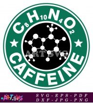 Coffee Molecule Chemical Formula Logo SVG 1