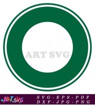 Simple Green Circle With White Outline SVG