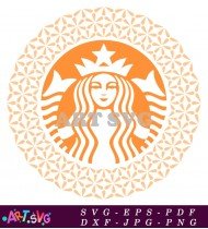 Starbucks Orange Coffee Logo Orange Floral SVG 1