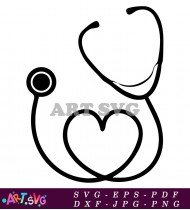 Stethoscope Heart Medical Symbol Health Care SVG