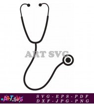 Stethoscope Icon Black White Medical Icon SVG