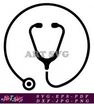 Stethoscope clip art medical tool vector icon SVG