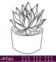 Simple Line Drawing Of Succulent Plant SVG