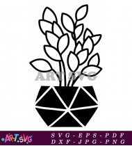 Black And White Houseplant Design SVG