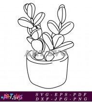 Line Art Of Simple House Plant SVG