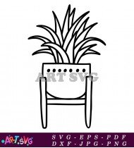 Simple Black and White Plant Illustration SVG