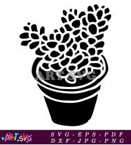 Simple Plant Drawing Black And White Pot SVG