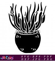 Simple Plant Illustration Black And White Design SVG