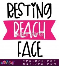 Resting Beach Face SVG Design