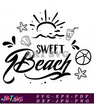 Sweet Beach Summer Vacation Graphic Design SVG