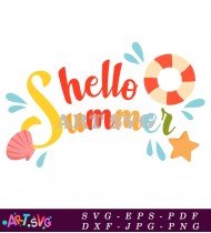 Hello Summer Beach Vacation Tropical Quote SVG