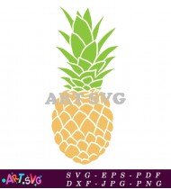 Yellow Pineapple Tropical Summer Fruit Design SVG