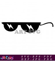 Cool Black Sunglasses with Lightning Bolt Design SVG