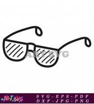 Classic Sunglasses with Trendy Striped Frame Design SVG