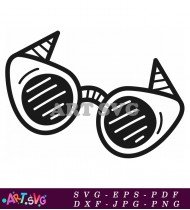 Cool Cartoon Sunglasses with Unicorn Horn Detail SVG