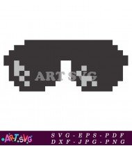 Pixelated Sunglasses with Black and White Colors SVG